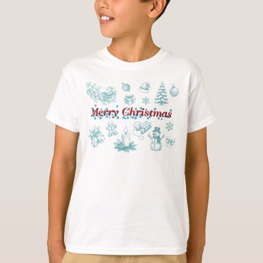 Vintage Merry Christmas Tee T-shirt (Voorkant)
