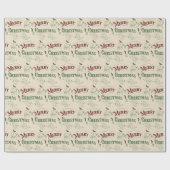 Vintage Merry Christmas Typography Cadeaupapier (Vlak)