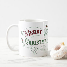 Vintage Merry Christmas Typography Koffiemok