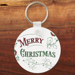 Vintage Merry Christmas Typography Sleutelhanger
