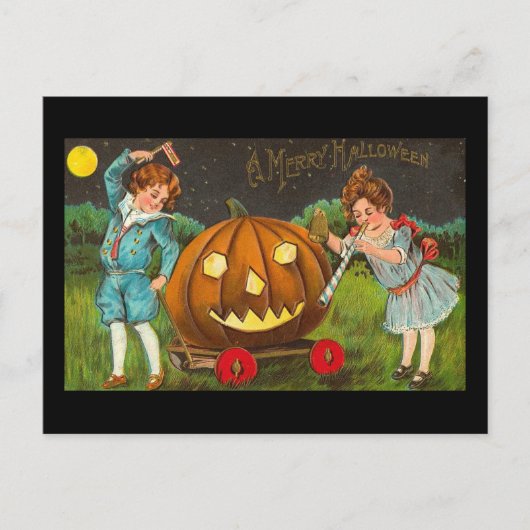 Vintage Merry Halloween Briefkaart (Voorkant)