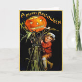Vintage Merry Halloween Kaart (Voorkant)