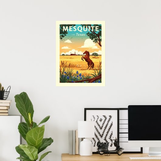 Vintage Mesquite Texas Poster (Thuiskantoor)