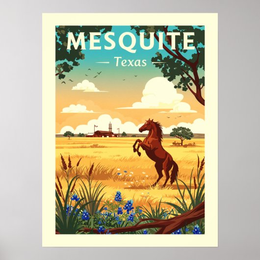 Vintage Mesquite Texas Poster (Voorkant)