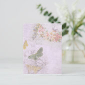 Vintage met buiken en bloemen briefkaart (Staand voorkant)