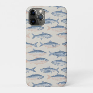 Vintage met de hand getekende vis naadloos patroon Case-Mate iPhone case