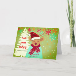 Vintage met de rode kruis met de kerstboom Snowfla Kaart