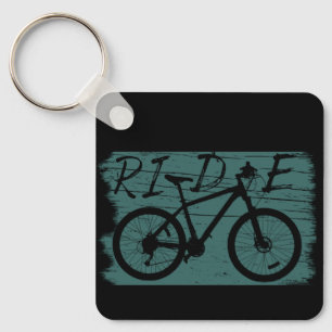 vintage met een mountainbiking sleutelhanger