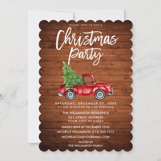 Vintage met houtenpenseel Vrachtkerstfeest S Kaart (Voorkant)