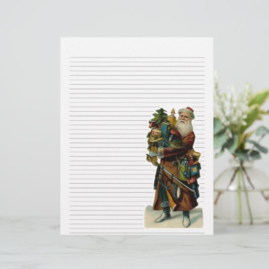 Vintage met kerstinslag bekleed papier (Staand voorkant)