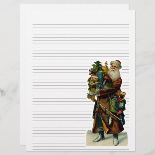 Vintage met kerstinslag bekleed papier (Voorkant / Achterkant)