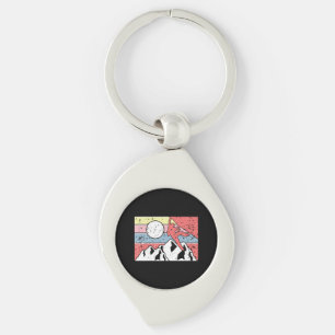 Vintage met rotsclimmer sleutelhanger