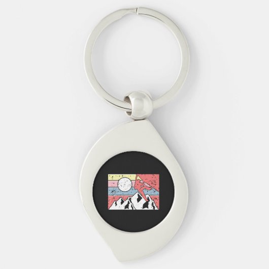 Vintage met rotsclimmer sleutelhanger (Voorkant)