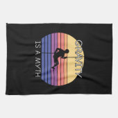 Vintage met rotsclimmer theedoek (Horizontaal)