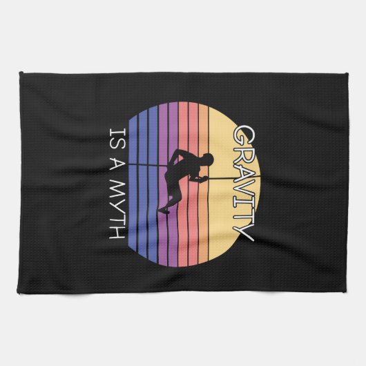 Vintage met rotsclimmer theedoek (Horizontaal)