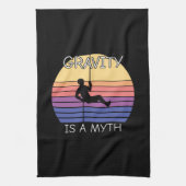 Vintage met rotsclimmer theedoek (Verticaal)