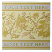 Vintage met schuifvulling Floral Frieze Sjabloon Tegeltje (Voorkant)