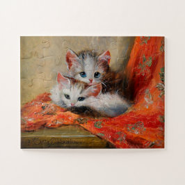 Vintage Meta Plückebaum's Cute Kat Olie Schilderij Legpuzzel