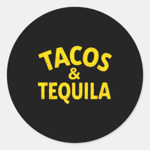 Vintage Mexicaanse fiesta-taco's & drank Ronde Sticker
