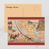 Vintage Mexico Map Briefkaart (Voorkant / Achterkant)