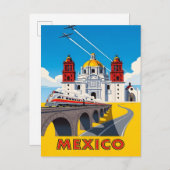 Vintage Mexico travel Aankondigingskaart (Voorkant / Achterkant)