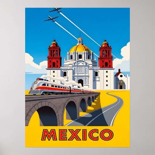 Vintage Mexico travel Poster (Voorkant)