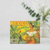 Vintage Mexico Tropical Travel Briefkaart (Staand voorkant)