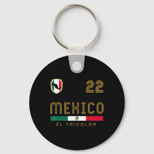 Vintage Mexico Voetbal Vlaggen Fan Cadeau Sleutelhanger