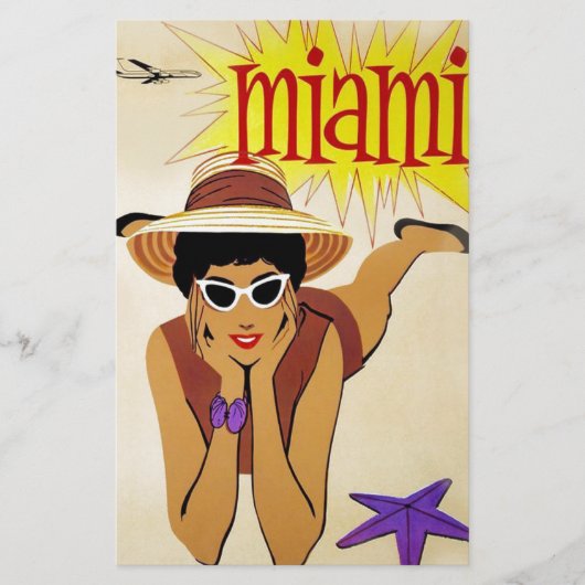 Vintage Miami Beach Briefpapier (Voorkant)