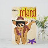 Vintage Miami Beach Briefpapier (Staand voorkant)