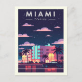 Vintage Miami Briefkaart (Voorkant)