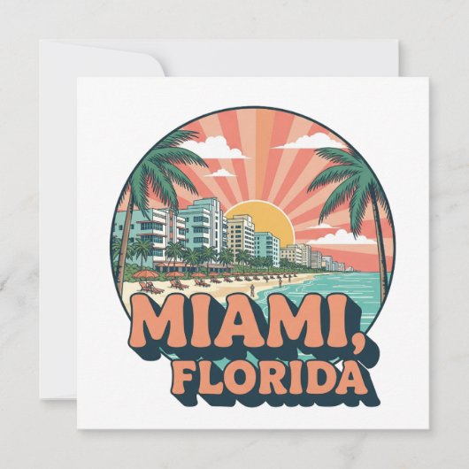 Vintage Miami Florida 80s Art Travel Logo (Voorkant)