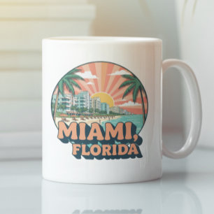 Vintage Miami Florida jaren 80 Reislogo Koffiemok