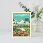 Vintage Miami Gardens Florida Briefkaart (Staand voorkant)