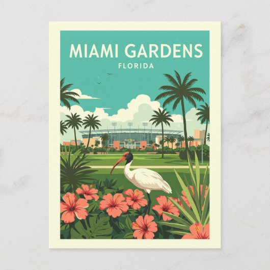 Vintage Miami Gardens Florida Briefkaart (Voorkant)