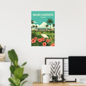 Vintage Miami Gardens Florida Poster (Thuiskantoor)