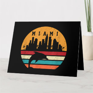 Vintage Miami jaren 80 Dolfijn Silhouet Souvenir D Kaart