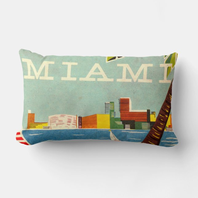 Vintage Miami Lendekussen Kussen (Voorkant)