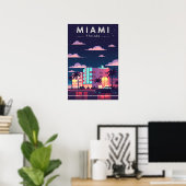 Vintage Miami Poster (Thuiskantoor)