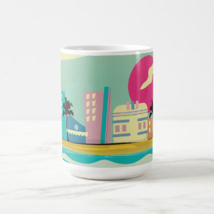 Vintage Miami-poster uit de jaren 80 Koffiemok