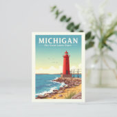 Vintage Michigan Briefkaart (Staand voorkant)