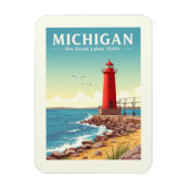 Vintage Michigan Magneet (Verticaal)