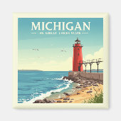 Vintage Michigan Magneet (Voorkant)