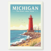 Vintage Michigan Magneet (Voorkant)