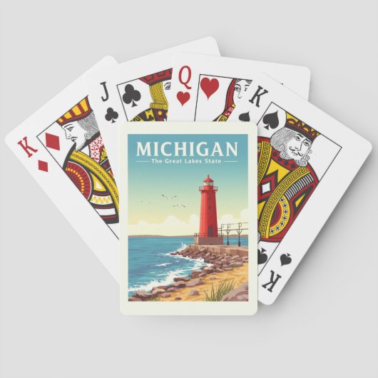 Vintage Michigan Pokerkaarten (Achterkant)