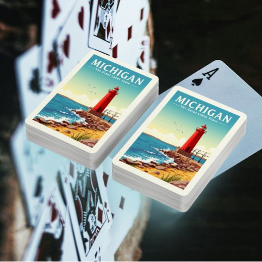 Vintage Michigan Pokerkaarten