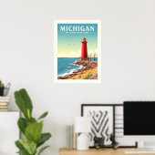 Vintage Michigan Poster (Thuiskantoor)