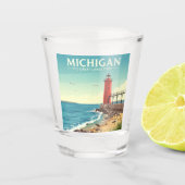 Vintage Michigan Shot Glas (Voorkant)