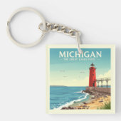 Vintage Michigan Sleutelhanger (Voorkant)