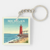 Vintage Michigan Sleutelhanger (Achterkant)